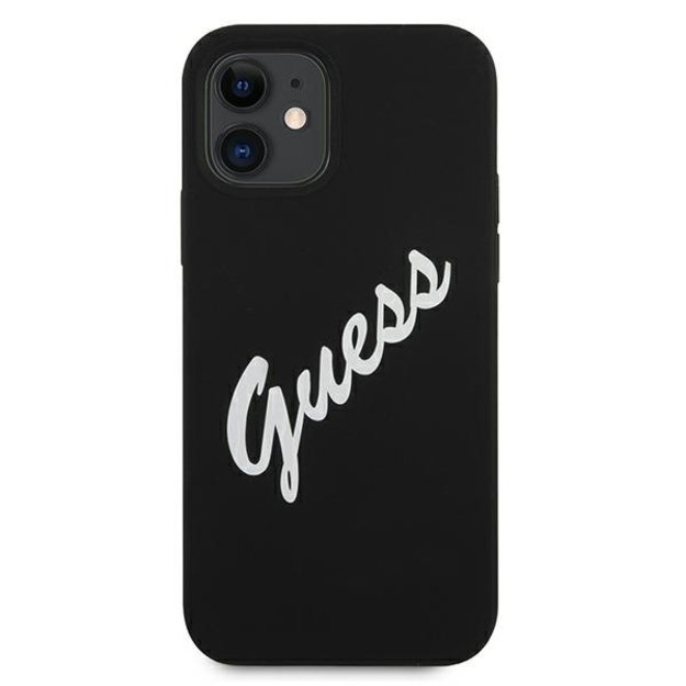 Guess GUHCP12SLSVSBW iPhone 12 mini 5.4&quot  black and white hardcase Silicone Vintage 2