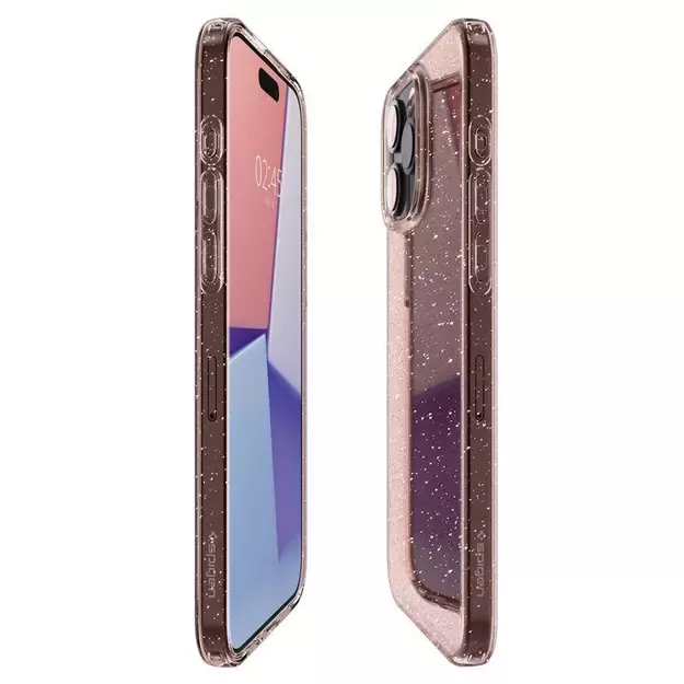 Spigen Liquid Crystal Glitter iPhone 15 Pro Max Case - Pink/Clear 2