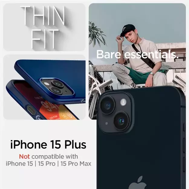 Spigen Thin Fit iPhone 15 Plus Case - Blue 2