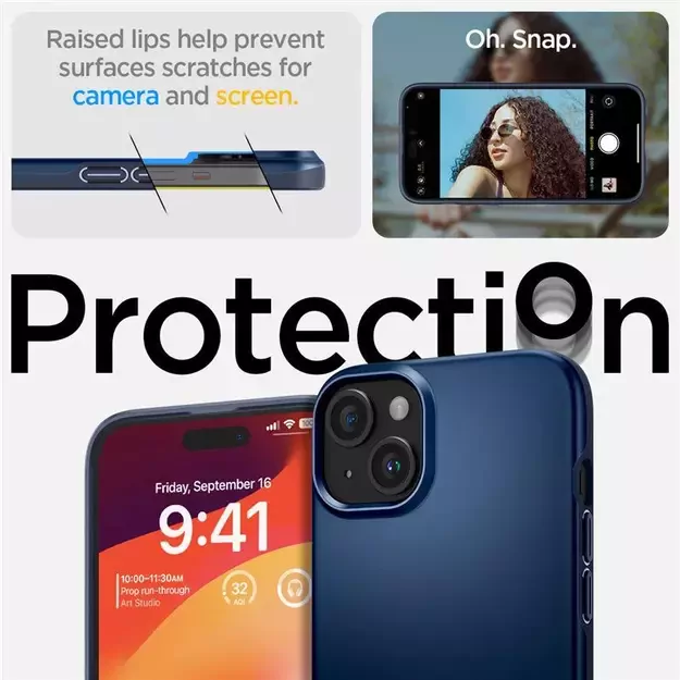 Spigen Thin Fit iPhone 15 Plus Case - Blue 20