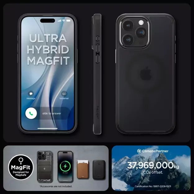 Spigen Ultra Hybrid Mag Case with MagSafe for iPhone 15 Pro - Clear Black 24