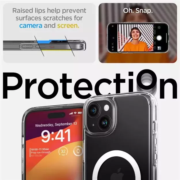 Spigen Ultra Hybrid S MagSafe, crystal clear - iPhone 15 19