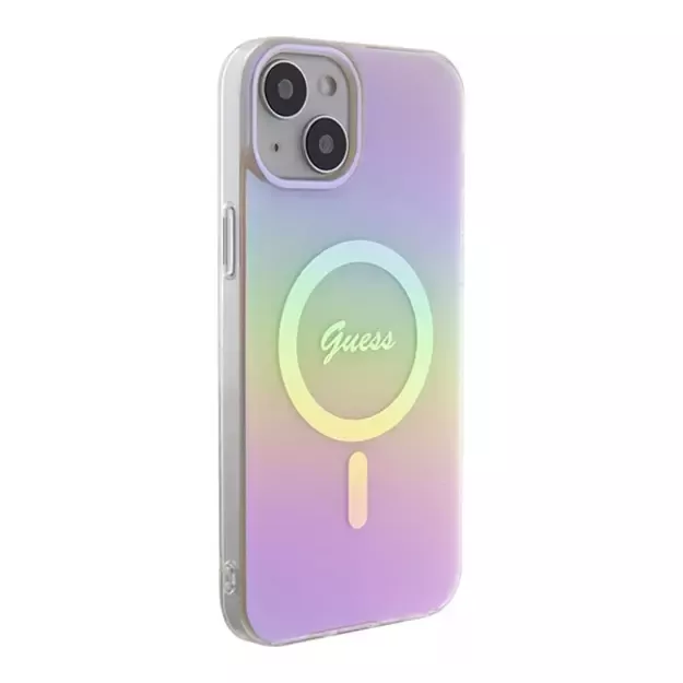 Guess GUHMP15MHITSP iPhone 15 Plus 6.7&quot  pink/pink hardcase IML Iridescent MagSafe 3