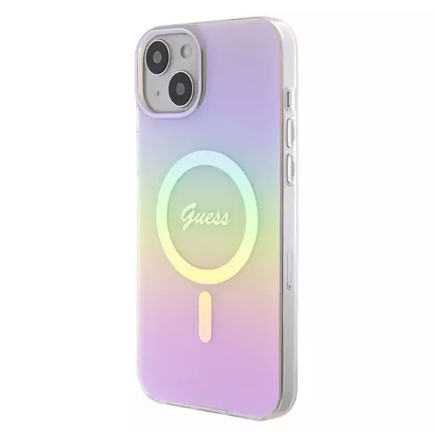Guess GUHMP15MHITSP iPhone 15 Plus 6.7&quot  pink/pink hardcase IML Iridescent MagSafe 1