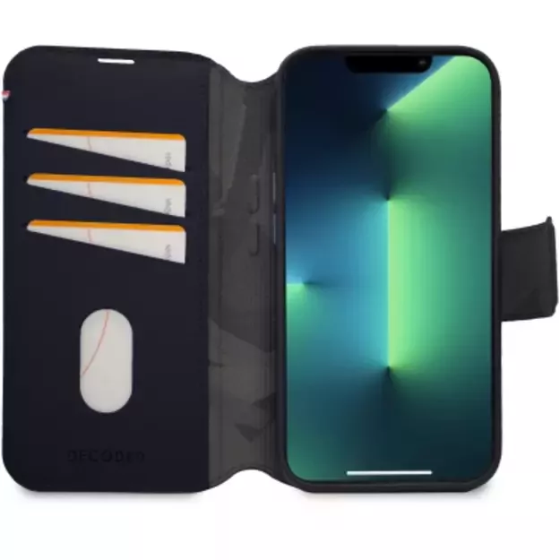 Decoded Detachable Wallet Case Leather with MagSafe with Flip for iPhone 14 Pro - Navy Blue 2