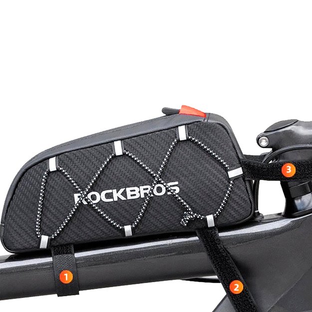 Rockbros 039BK bicycle frame bag 1 l with braid - black 5
