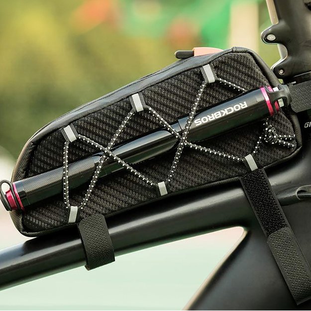 Rockbros 039BK bicycle frame bag 1 l with braid - black 3