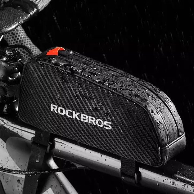 Rockbros 039BK bicycle frame bag 1 l with braid - black 7