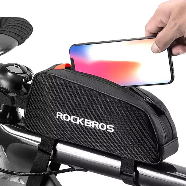 Rockbros 039BK bicycle frame bag 1 l with braid - black 11