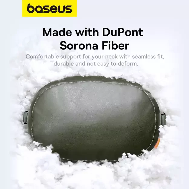 Baseus ComfortRide Series car headrest cushion with 2 materials - dark green 12