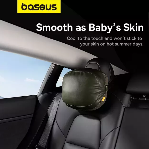 Baseus ComfortRide Series car headrest cushion with 2 materials - dark green 14