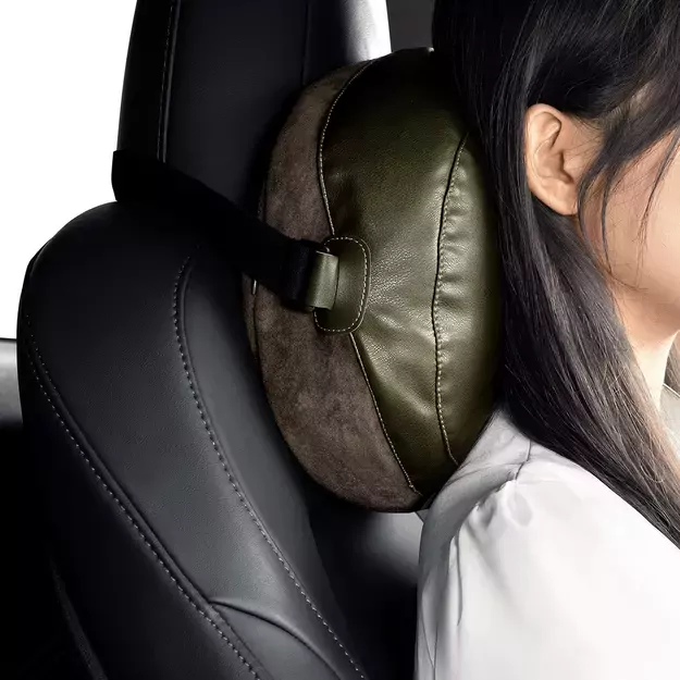 Baseus ComfortRide Series car headrest cushion with 2 materials - dark green 9