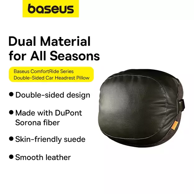Baseus ComfortRide Series car headrest cushion with 2 materials - dark green 15