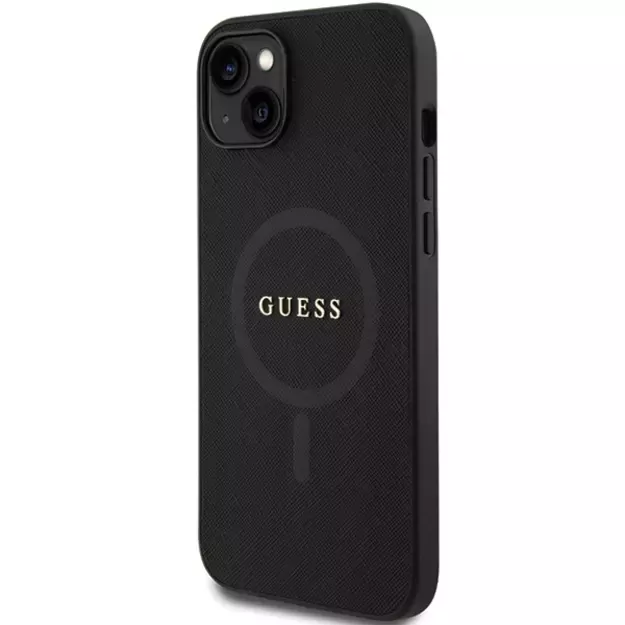 Guess GUHMP15MPSAHMCK iPhone 15 Plus 6.7&quot  black/black hardcase Saffiano MagSafe 1