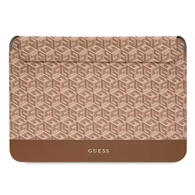 Guess GCube Stripes case for a 16&quot  laptop - brown