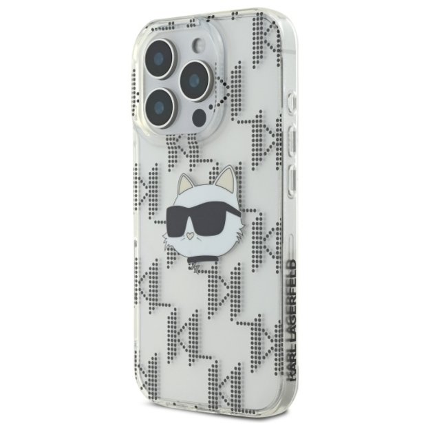 Karl Lagerfeld IML Choupette Head Electroplated iPhone 16 Pro Case - Clear 1