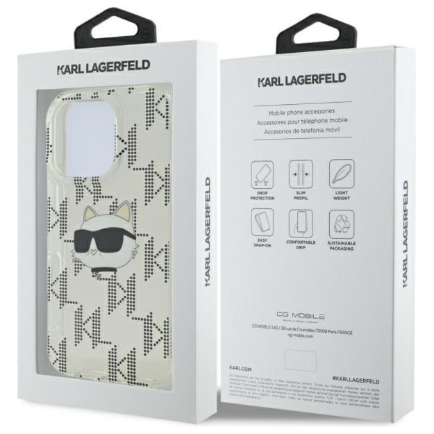 Karl Lagerfeld IML Choupette Head Electroplated iPhone 16 Pro Case - Clear 7