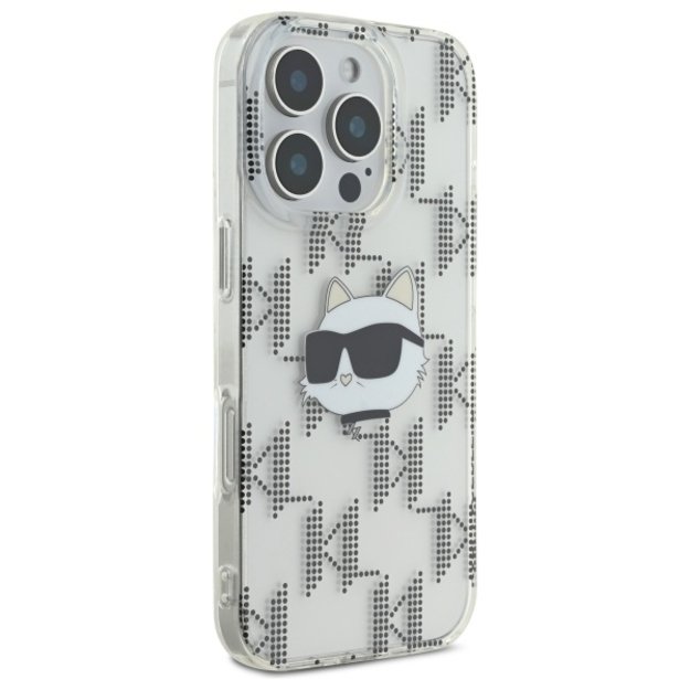 Karl Lagerfeld IML Choupette Head Electroplated iPhone 16 Pro Case - Clear 3