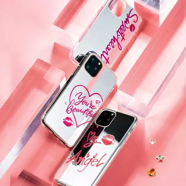 Kingxbar Angel mirror case decorated with original Swarovski crystals iPhone 11 Pro Max transparent 1