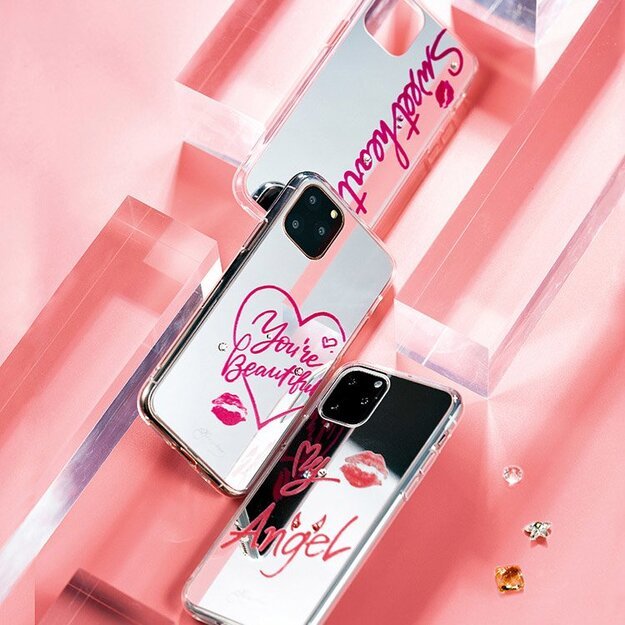 Kingxbar Angel mirror case decorated with original Swarovski crystals iPhone 11 Pro Max transparent 14