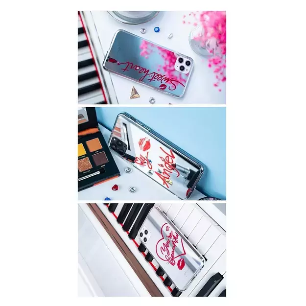 Kingxbar Angel mirror case decorated with original Swarovski crystals iPhone 11 Pro Max transparent 4