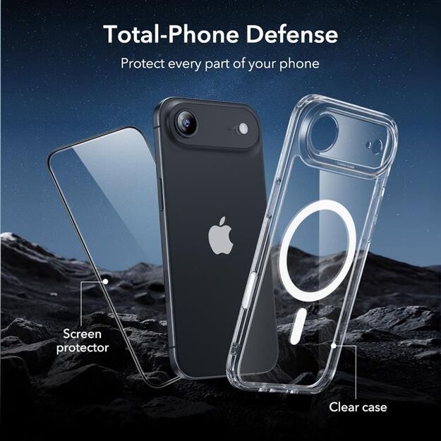ESR Classic Hybrid MagSafe + Tempered Glass Set for iPhone 17 Air - Clear 4