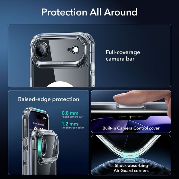 ESR Classic Hybrid MagSafe + Tempered Glass Set for iPhone 17 Air - Clear 2