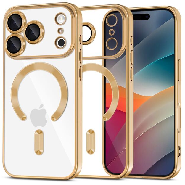 Tech-Protect MagFlex MagSafe Case for iPhone 17 Pro Max - Transparent Gold