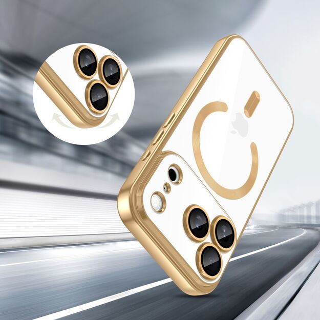 Tech-Protect MagFlex MagSafe Case for iPhone 17 Pro Max - Transparent Gold 4