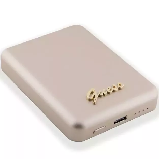 Guess MagSafe Metal Script Logo induction power bank 15W 5000mAh - gold 3