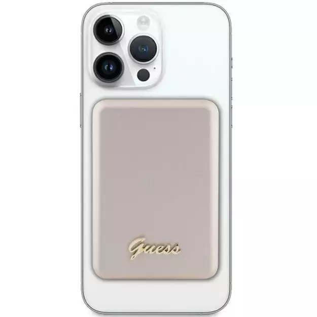 Guess MagSafe Metal Script Logo induction power bank 15W 5000mAh - gold 1