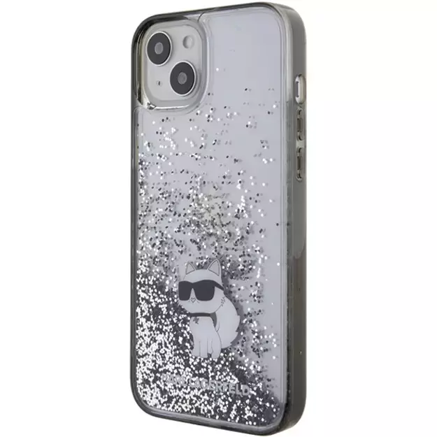 Karl Lagerfeld Liquid Glitter Choupette case for iPhone 15 Plus - transparent 1