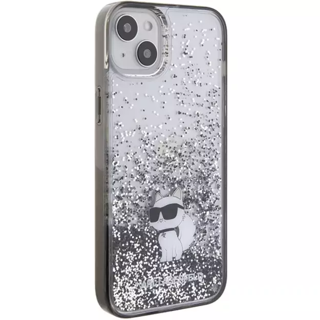 Karl Lagerfeld Liquid Glitter Choupette case for iPhone 15 Plus - transparent 3