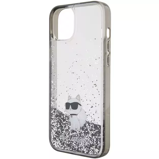 Karl Lagerfeld Liquid Glitter Choupette case for iPhone 15 Plus - transparent 5