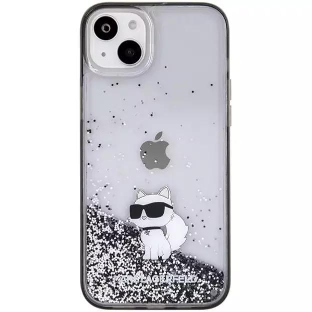 Karl Lagerfeld Liquid Glitter Choupette case for iPhone 15 Plus - transparent 2