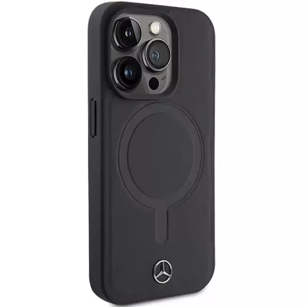 Mercedes Smooth Leather MagSafe case for iPhone 15 Pro - black 3