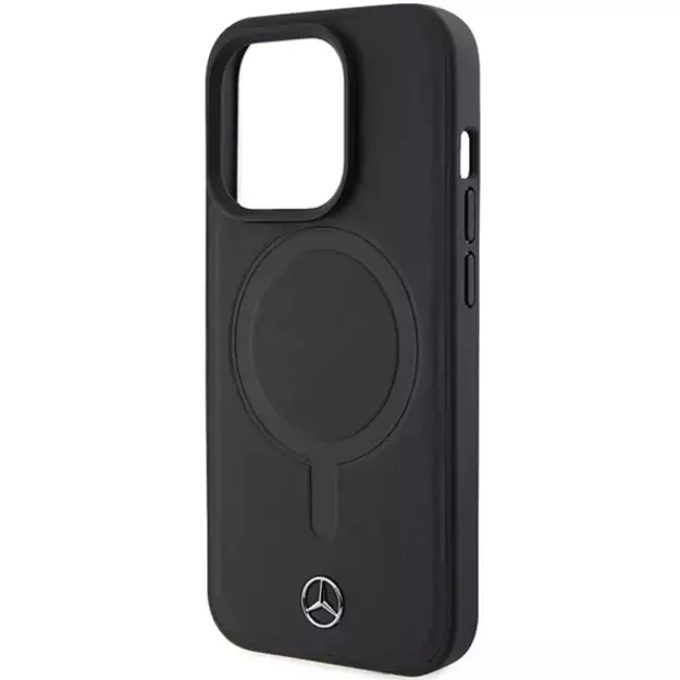 Mercedes Smooth Leather MagSafe case for iPhone 15 Pro - black 5