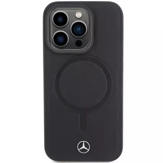 Mercedes Smooth Leather MagSafe case for iPhone 15 Pro - black 2