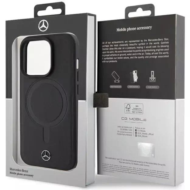 Mercedes Smooth Leather MagSafe case for iPhone 15 Pro - black 7