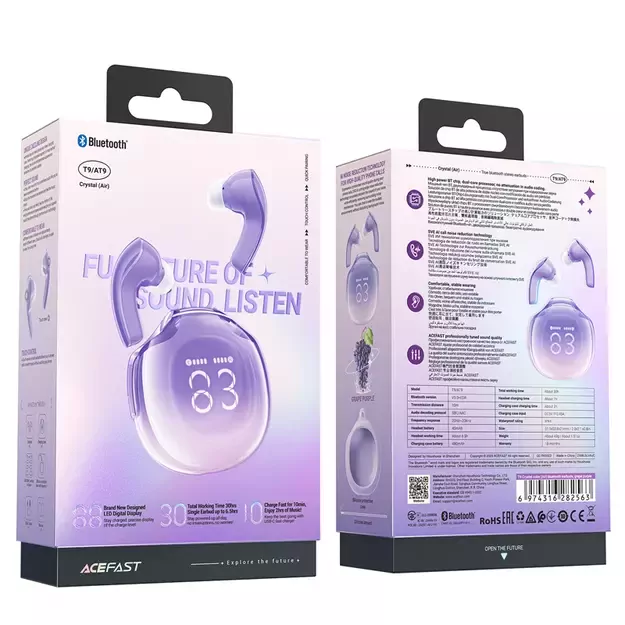 Acefast T9 Bluetooth 5.3 in-ear wireless headphones - purple 14