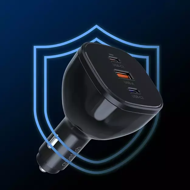 Choetech TC0024 car charger 160W 2x USB-C PD 3.1 1x USB-A - black 5