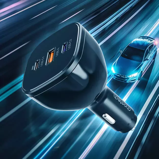 Choetech TC0024 car charger 160W 2x USB-C PD 3.1 1x USB-A - black 6