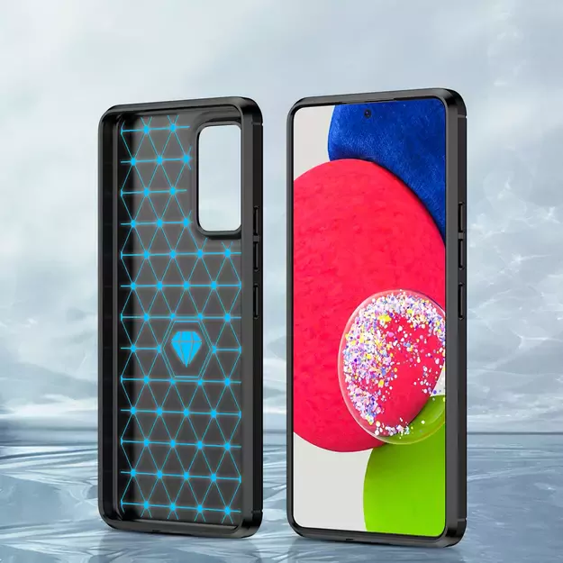 Carbon Case Flexible Cover Sleeve for Samsung Galaxy A53 5G black 3