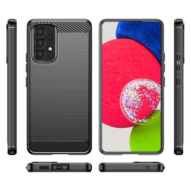 Carbon Case Flexible Cover Sleeve for Samsung Galaxy A53 5G black 15