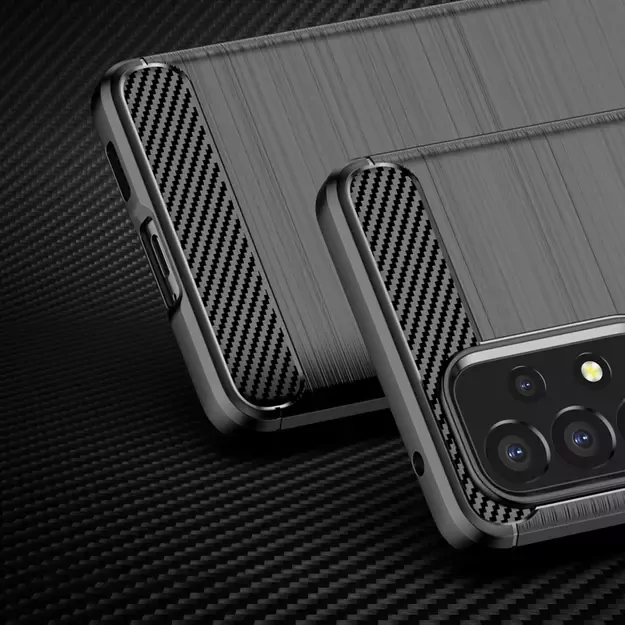 Carbon Case Flexible Cover Sleeve for Samsung Galaxy A53 5G black 1