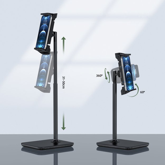 Acefast telescopic phone and tablet holder (135-230mm wide) for the desk 360 ° black (E4 black) 30