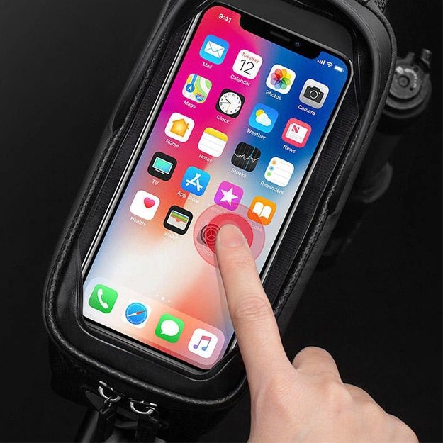Rockbros B68-1 armored bicycle bag with phone pocket 1.7l - black 10