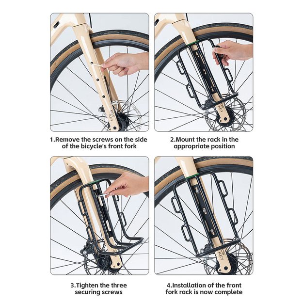 Rockbros 33210010001 front bicycle shelf for bicycle fork - black 6