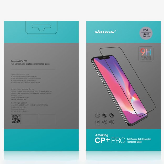 Nillkin CP+PRO ultra-thin tempered glass for the entire screen with a 0.2 mm frame 9H Xiaomi Redmi 10 black 24