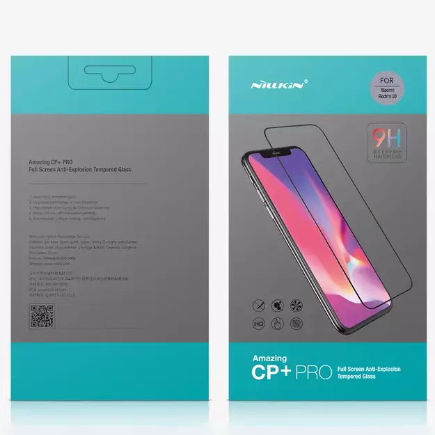 Nillkin CP+PRO ultra-thin tempered glass for the entire screen with a 0.2 mm frame 9H Xiaomi Redmi 10 black 30